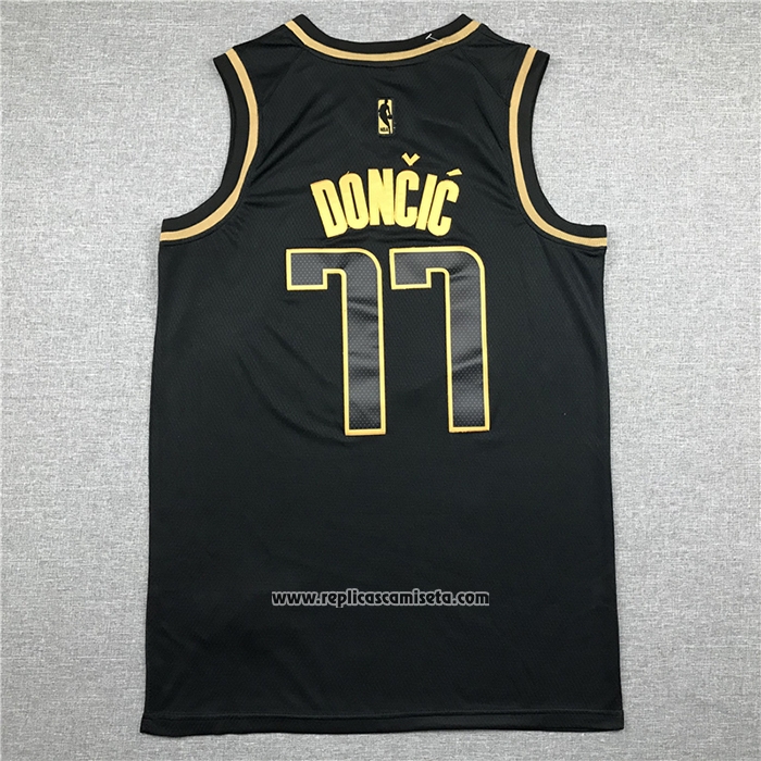 Camiseta Golden Edition Dallas Mavericks Luka Doncic #77 Negro